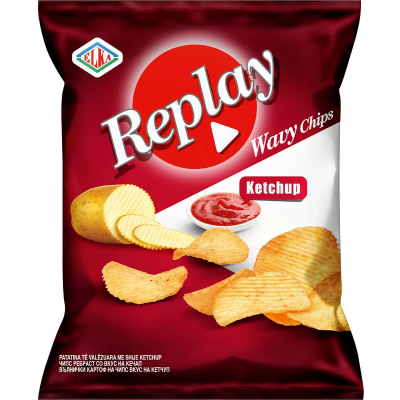 Replay картофен чипс с кетчуп 75 гр.